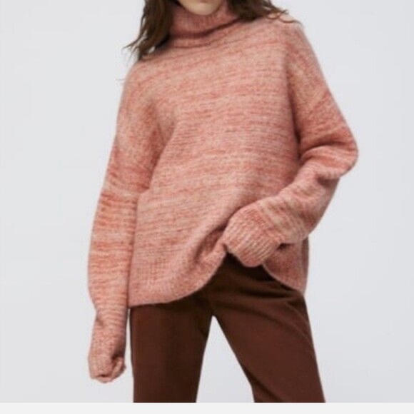 Zara Wool Alpaca Blend Soft Knit Sweater Oversized Heather Orange Size S - Picture 3 of 13